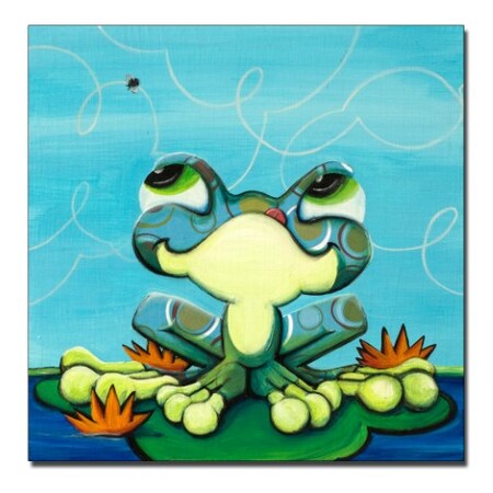Trademark Fine Art Sylvia Masek 'Frog's Lunch' Canvas Art, 14x14 SM0015-C1414GG